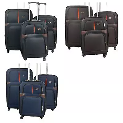 Lightweight Nylon 4 Wheel Luggage Set Suitcase Travel Cabin Trolley Case • £79.99