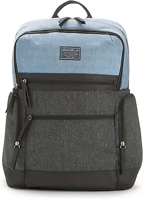 Eddie Bauer Meridian 9 Pocket Diaper Backpack Grey/Blue NEW • $52.99