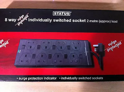 Surge Protected 13a Extension Socket Lead 4 Way 6 Way 8 Way Or 10 Way Quality • £11.49