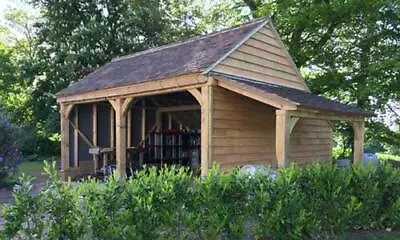 £4164 • Buy 2 Bay Oak Framed Catslide Garage Kit - 6x6m