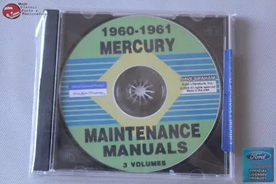 1960 1961 Mercury Maintenance Manuals 3 Volumes CD Rom Disc PDF New • $36.12