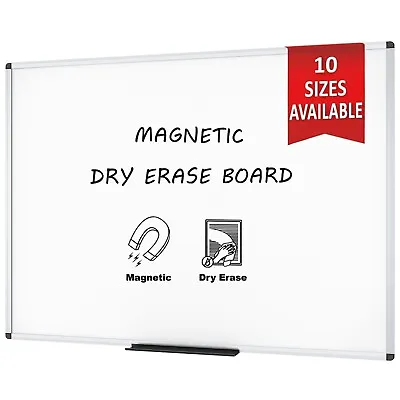 VIZ-PRO Magnetic Dry Erase Board Whiteboard 72 X 40 In Silver Aluminium Frame • $177.21