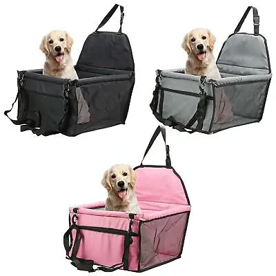 Folding Pet Dog Car Seat Safe Booster Cat Puppy Travel Carrier Bed Bag Basket UK • £10.89