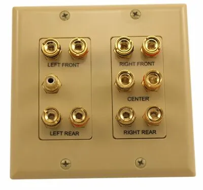 Wall Plate: 5 Speaker Channel Plus 1 RCA SubWoof (RCA/Coax)  Ivory • $3