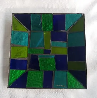 Vintage Mid Century Georges Briard Stained Glass Guild Mosaic Dish Plate  7 7/8  • $60