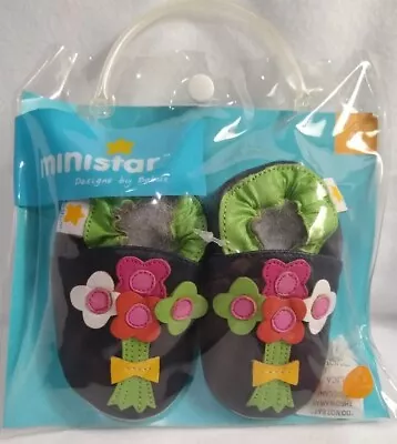 New Leather Infant Shoes Ministar By Bobux Flower Bouquet Shoes 0-6 Mon. • $22