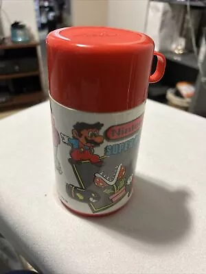 Super Mario Bros Nintendo Vintage Lunchbox Thermos 1986 Red Lid Aladdin • $29.99