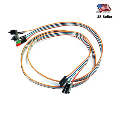 ATX PC Compute Motherboard Power Cable 2 Switch On/Off/Reset With LED Light • $6.79
