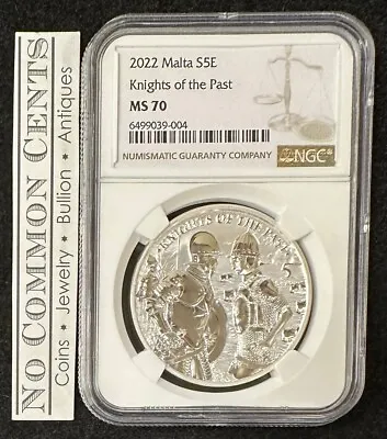 2022 Malta Knights Of The Past 1oz .9999 Silver BU Coin NGC MS70 - Germania Mint • $129.99