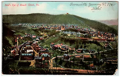 Postcard Vintage 1910 Aerial View Mauch Chunk - Jim Thorpe PA • $5.57