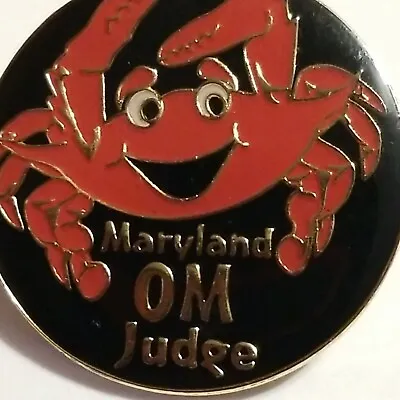 OM Maryland Judge Pin Odyssey Of The Mind MD Red Crab OOTM Pinback • $32.29