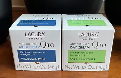 LACURA Q10 Day Cream Night Cream Anti-Wrinkle Set Of 2 Face Cream Skincare NEW • $14.99