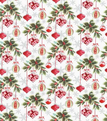 Robert Kaufman Christmas Ornaments Fabric FQ HY BTY Fat Quarter By The Yard • $3.50