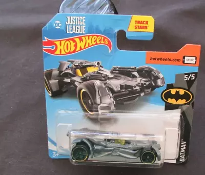 Hot Wheels 2019 Justice League Batmobile Metallic Grey Short Card • $8.99