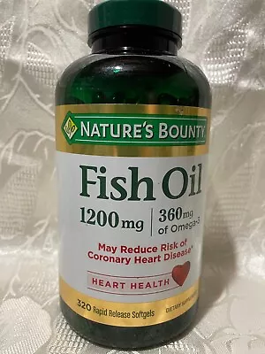 $17.45 • Buy Nature’s Bounty Fish Oil Omega-3 1200mg Softgel - 320 Count Exp 05/2024