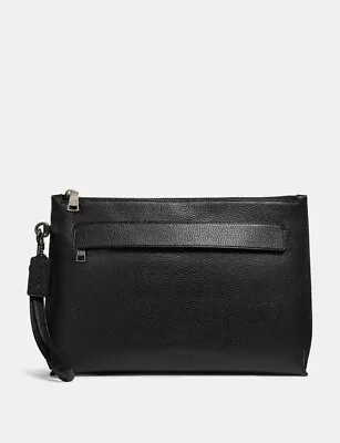 $250 NWT COACH Black Carryall Leather Pouch F28614 • $129