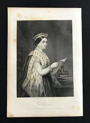 Steel Engraving British English Royalty Queen Victoria Alexandrina UK Hanover #1 • $13.99