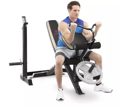 Olympic Weight Bench W/Preacher Curl Pad And Leg Developer For Full-Body Workout • $199