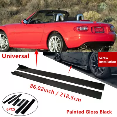 86 Universal Fit For Mazda MX-5 Miata 09-15 Side Skirt Lip Splitter Rocker Panel • $52.52