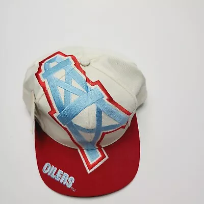 Vintage Houston Oilers Big Logo The Game Snapback Hat New W/Tags 90's NFL -RARE • $600