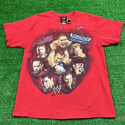 WWE Smackdown Vs Raw 2008 Shirt (Undertaker  John Cena  Triple H) Youth 10-12 • £12.86