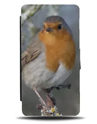 Robin Photograph Flip Wallet Case Photographed Photo Robins Bird Red Birdy CX41 • £19.99