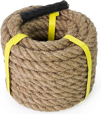 Aoneky Jute Rope 7/8 Inch By 96ft Twisted Hemp Rope Crafts Climbing Anchor • $35.99