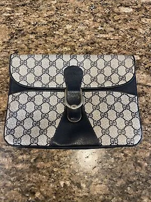 Vintage Gucci GG Monogram Black Clutch Purse • $225