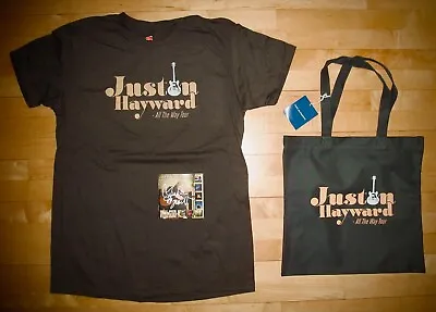 JUSTIN HAYWARD~THE MOODY BLUES~VIP T-Shirt (2XL) A Tote Bag & Signed Solo CD • $100