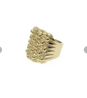 King Keeper Ring Stainless Steel Gold Plated 18k Metal Ring Chunky Keeper Ring • £34.99