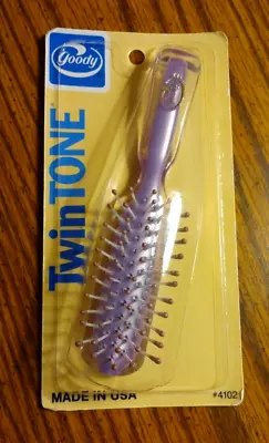 Vintage Goody Twin-Tone Finishing Hair Brush Purse Size Purple NEW Sealed 80's • $22