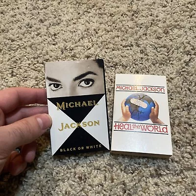 Michael Jackson Lot (2) Cassette Audio Audio Tape BLACK OR WHITE HEAL THE WORLD • $13.95