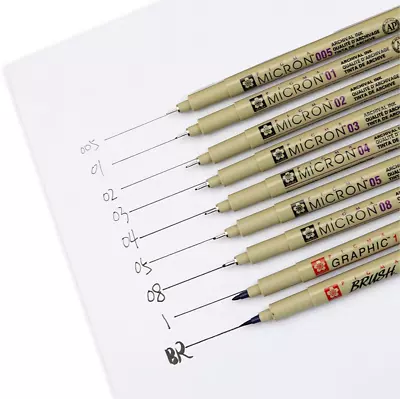 SAKURA Pigma Micron Graphic Design Pen 005 01 02 03 04 05 08 1 BR Black • $12.99