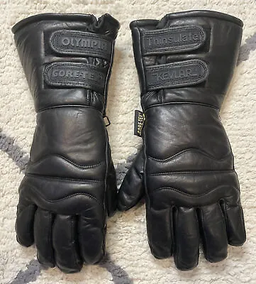 NICE Olympia Mens XS Black Leather Motorcycle Gloves Gore-Tex Goretex Riding • $39.99