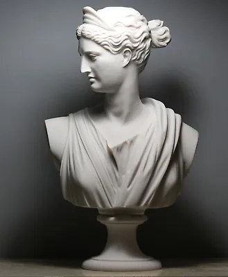 ARTEMIS DIANA Bust Head Greek Roman Goddess Statue Sculpture Cast Marble 11.8in • $118.70