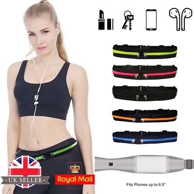 £3.59 • Buy Running Belt Waist Bag 2 Expandable Pockets Hiking Mobile Phone Holder Pouch Bag