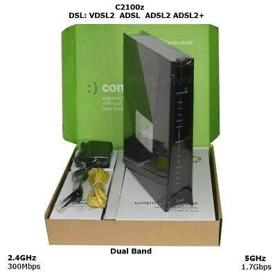 CenturyLink C2100Z ZyXEL Wi Fi Wireless DSL TV Gateway Modem Router Dual Band • $44.95