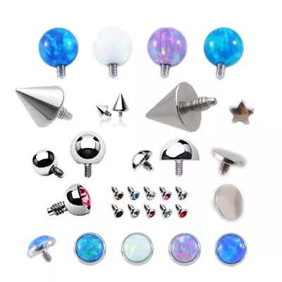 £1.69 • Buy Dermal Anchor Top Micro Dermal Head Surface Piercing Balls Cones Domes Gems