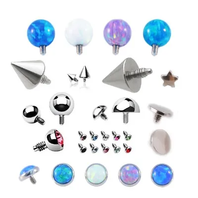 Dermal Anchor Top Micro Dermal Head Surface Piercing Balls Cones Domes Gems • $4.73