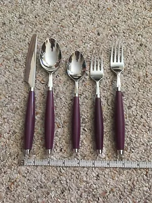 Fiestaware Bright Purple Heather Flatware Silverware Dinner 5-piece Lot Set • $24.99