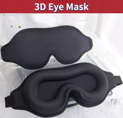 3D Travel Silk Eye Mask Sleeping Soft Padded Shade Cover Rest Relax Blindfold • $6.59