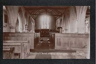 L@@K  Brookland Church Showing Old Pews 1940's ? Postcard ~ Kent ~ GOOD QUALITY • £0.99