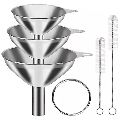 6 Pcs Stainless Steel Mini Funnels For Kitchen Use Large Tiny Small Funnel Set 3 • $8.87