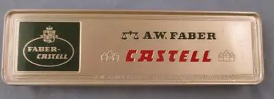 Vtg Lot Of 12 A.W. Faber Castell Pencils In Metal Box Germany 2H H 4H 9611 Green • $19