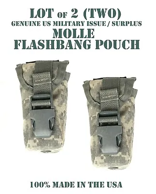 LOT Of 2 VGC US MILITARY MOLLE ACU UCP DISTRACTION DEVICE FLASHBANG POUCH POCKET • $11.95