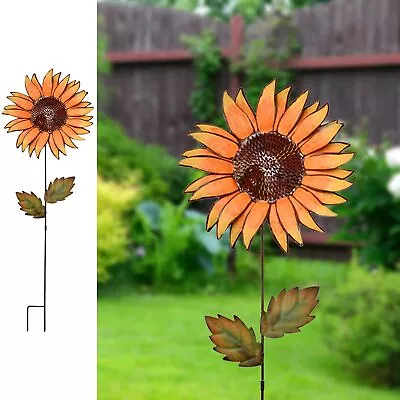 Flower Garden Stakes Metal Spring Yard Sign Decorative Sunflower Plant Stake ... • $37.37