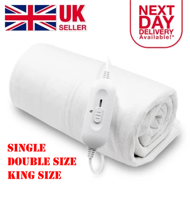 Electric Blanket Heated Under Blanket 3 Heat Settings Single Double King Size • £22.99