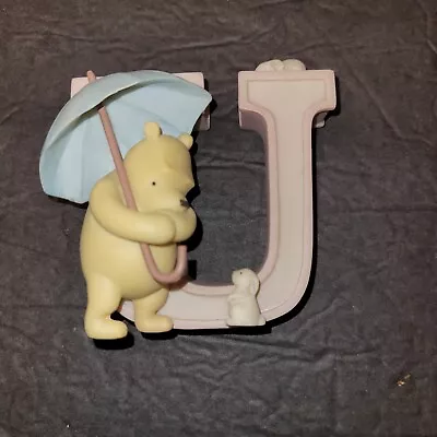 Classic Winnie The Pooh Disney Michel Alphabet Letter U Shelf Wall Hanging Decor • $21.95