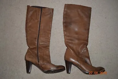 Manas Lea Foscati Tan Leather Boots Size 41 Used Only Once Excellent Condition • £30