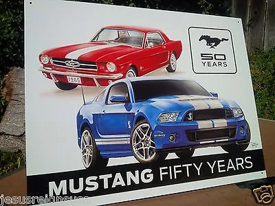 Vintage Ford Mustang Tin Metal Classic Sign 50 Years Muscle Pony Car Auto Garage • $19.95